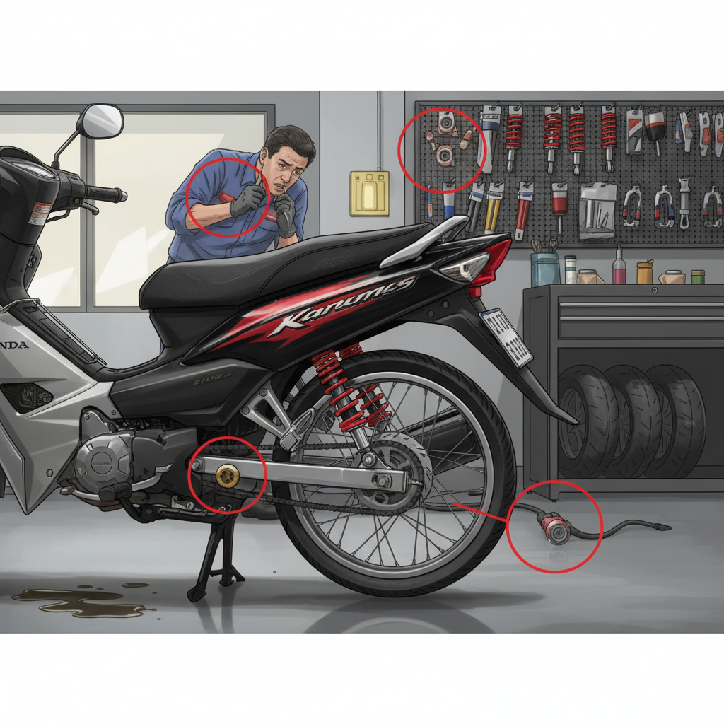 Pemasangan Shockbreaker Honda Karisma Salah: Ini 3 Bahaya Mengintai