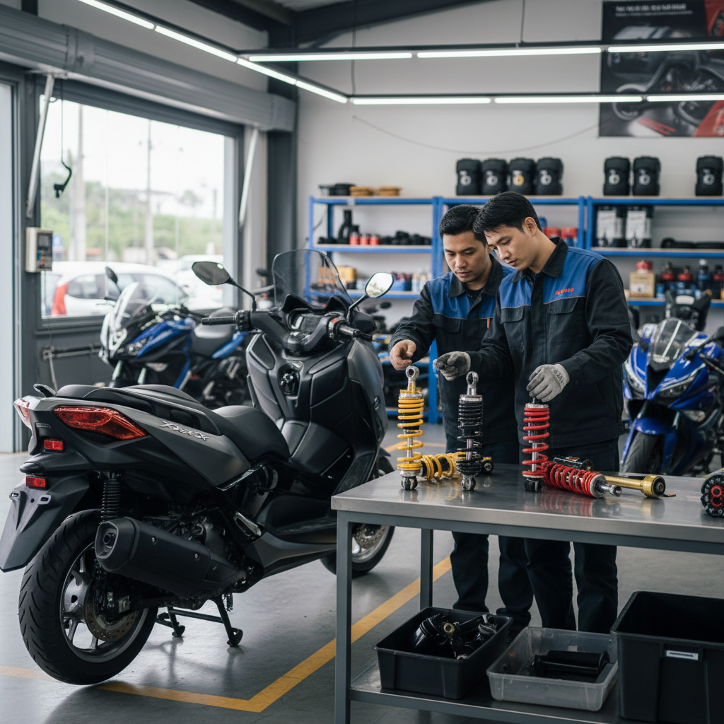 Ohlins, YSS, atau KTC: Shockbreaker XMAX 300 Mana Paling Nyaman?