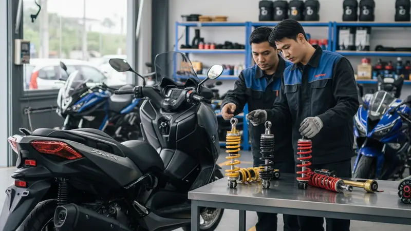Ohlins, YSS, atau KTC: Shockbreaker XMAX 300 Mana Paling Nyaman?