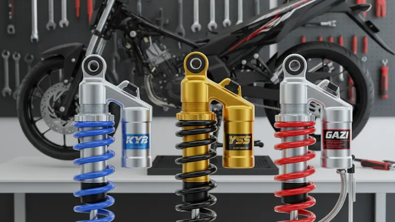 KYB, YSS, atau Gazi: Shockbreaker Yamaha X Ride Mana Paling Pas?