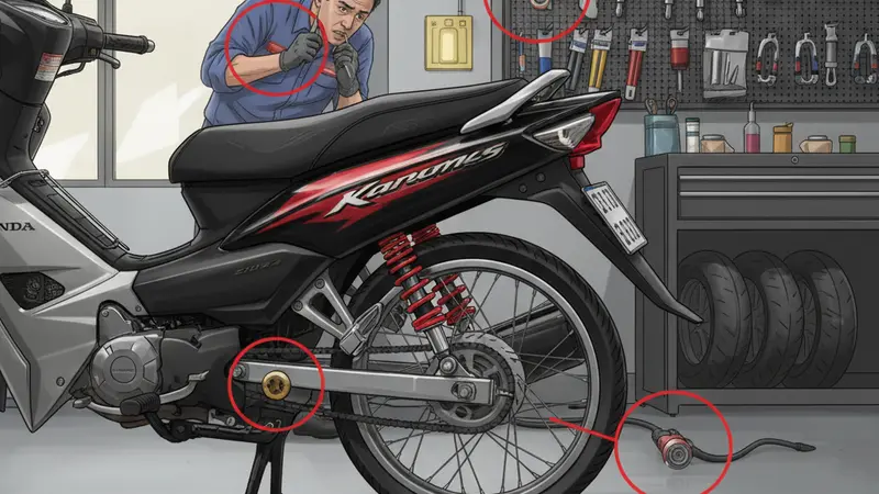 Pemasangan Shockbreaker Honda Karisma Salah: Ini 3 Bahaya Mengintai