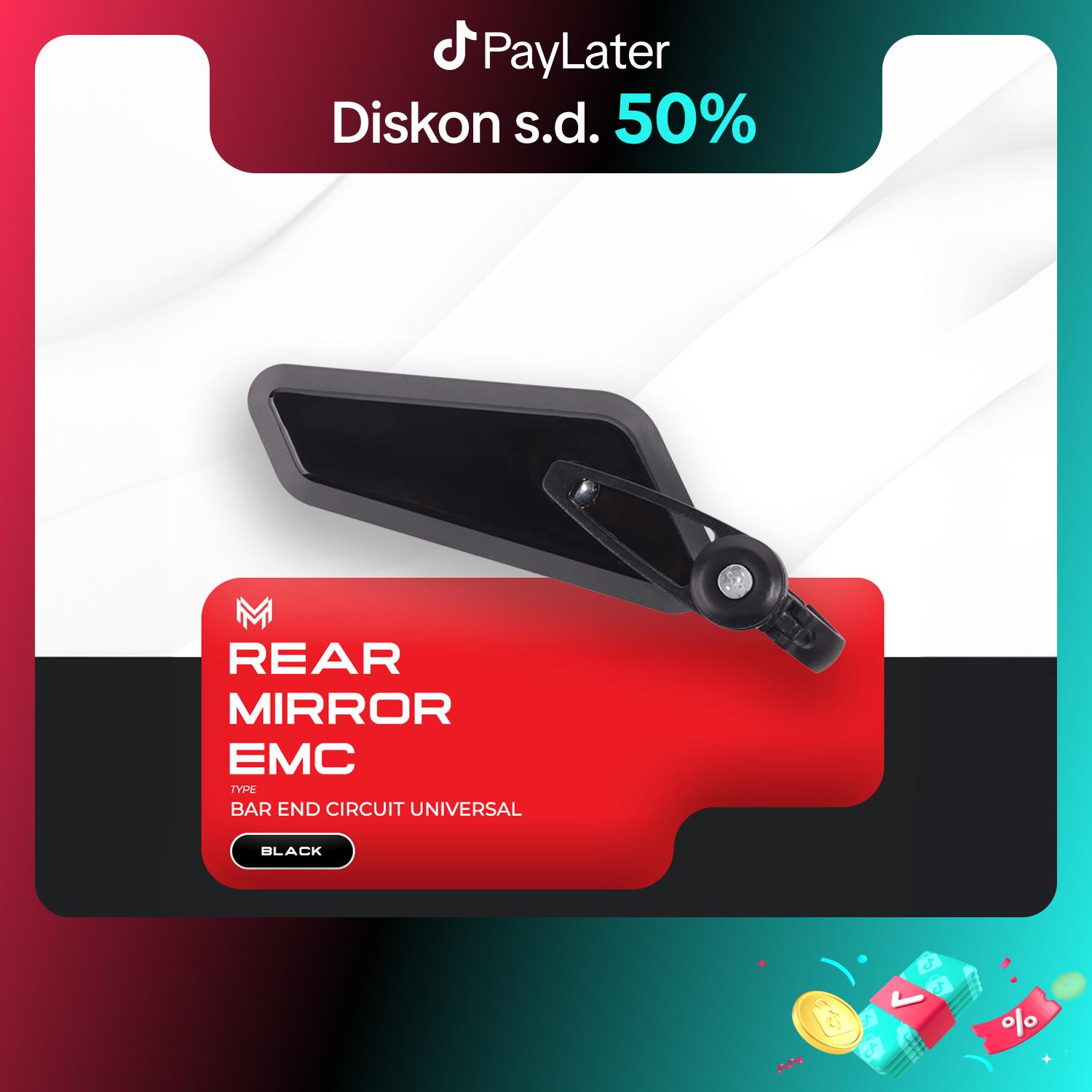 REAR MIRROR EMC TYPE BAR END CIRCUIT CNC BLACK UNIVERSAL Accessories spion motor spion vario spion tempel