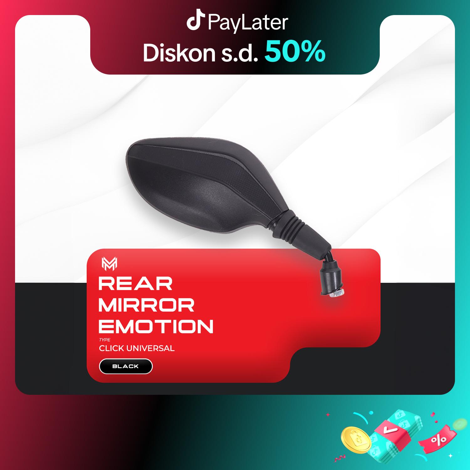 REAR MIRROR EMOTION CLICK BLACK Accessories spion motor spion vario spion vario hitam spion tempel