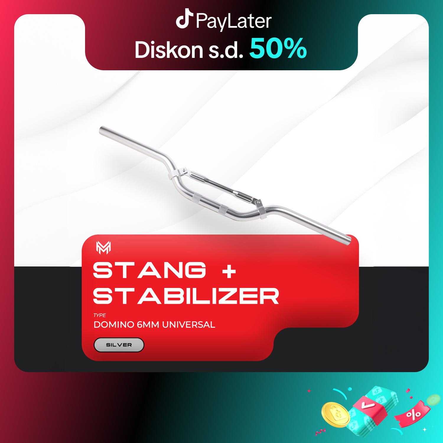 Upgrade Kendali Motor Kamu dengan Stang Domino + Stabilizer High 6mm Khusus Silver! ️ Motorcycle stang motor