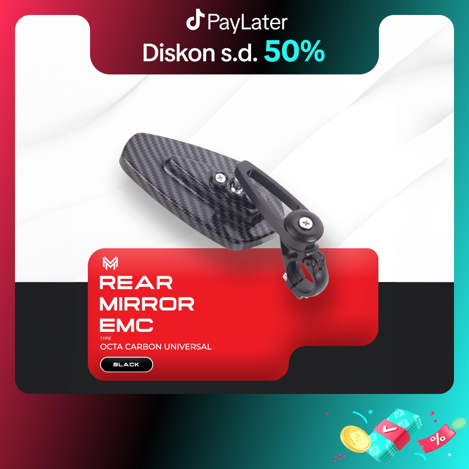 REAR MIRROR EMC TYPE OCTA CARBON UNIVERSAL Accessories Karbon Baut Foto Kendaraan Motor spion motor beat spion vario spion tempel